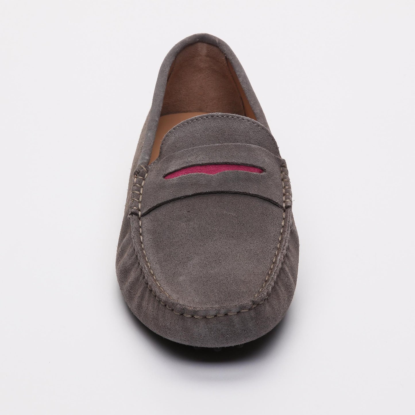 DRAKE mocassins classiques gris foncé et fushia