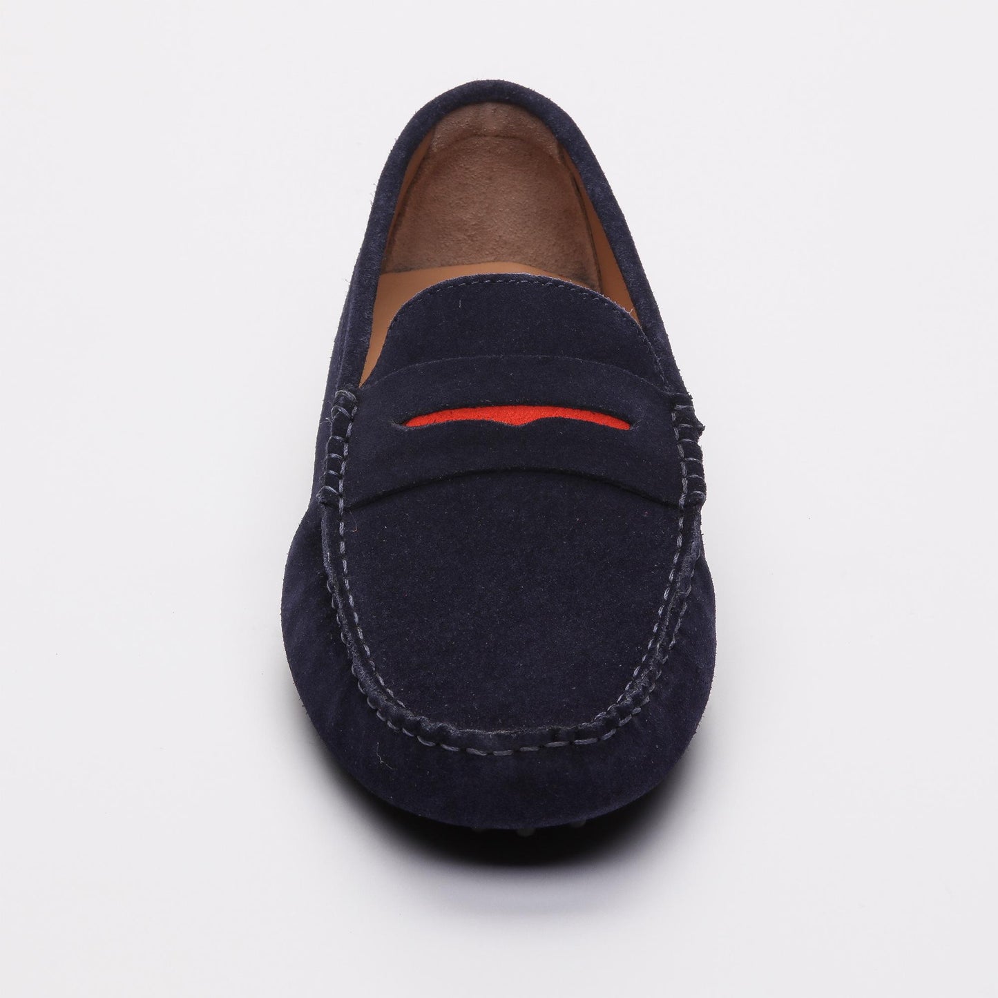 DRAKE mocassins classiques marine et rouge