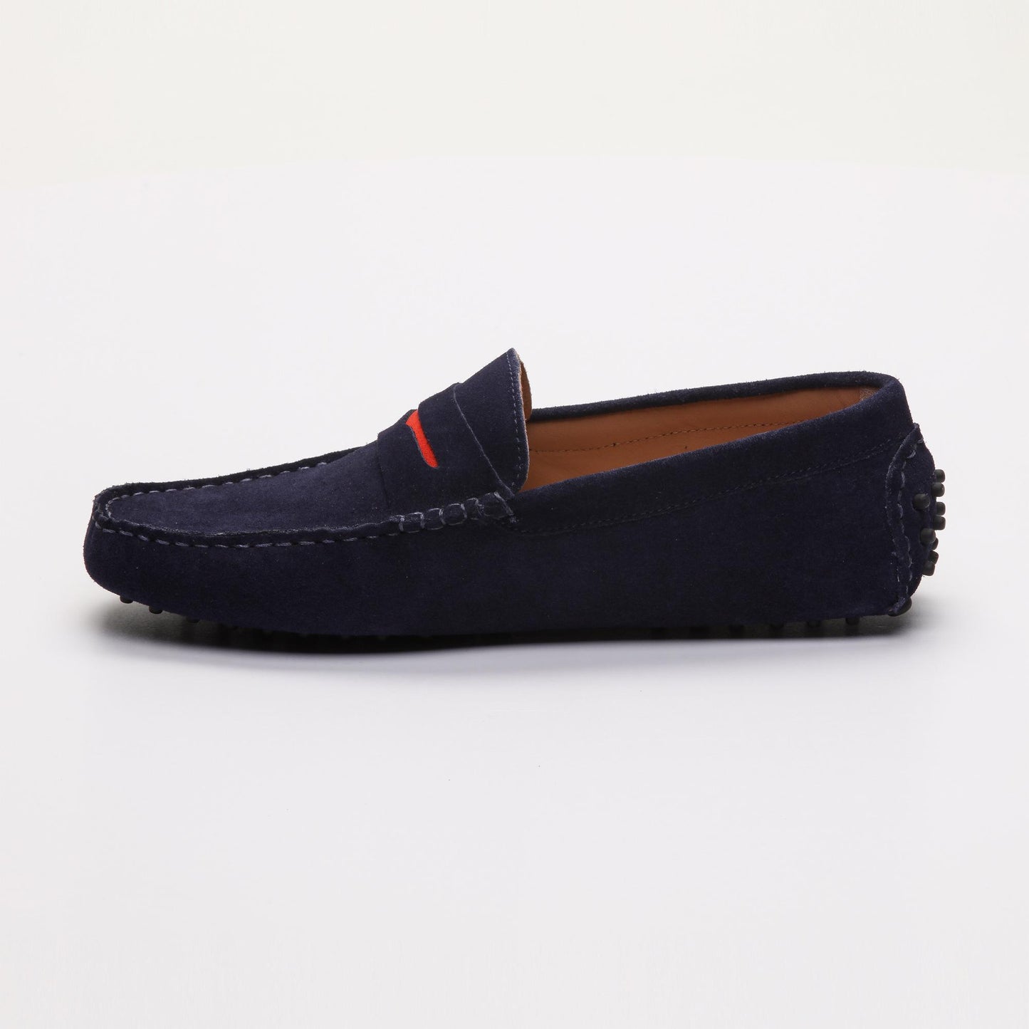 DRAKE mocassins classiques marine et rouge