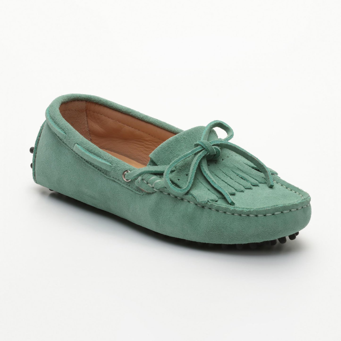 EMMA mocassins à lacets vert passé