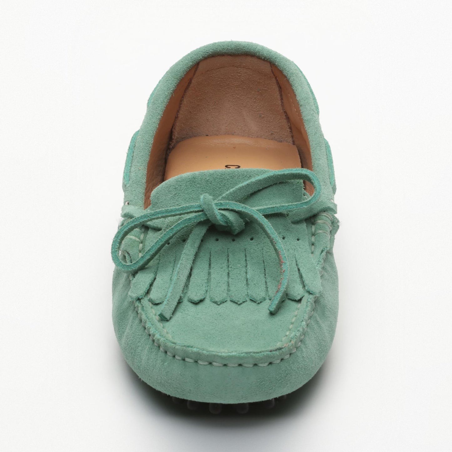 EMMA mocassins à lacets vert passé