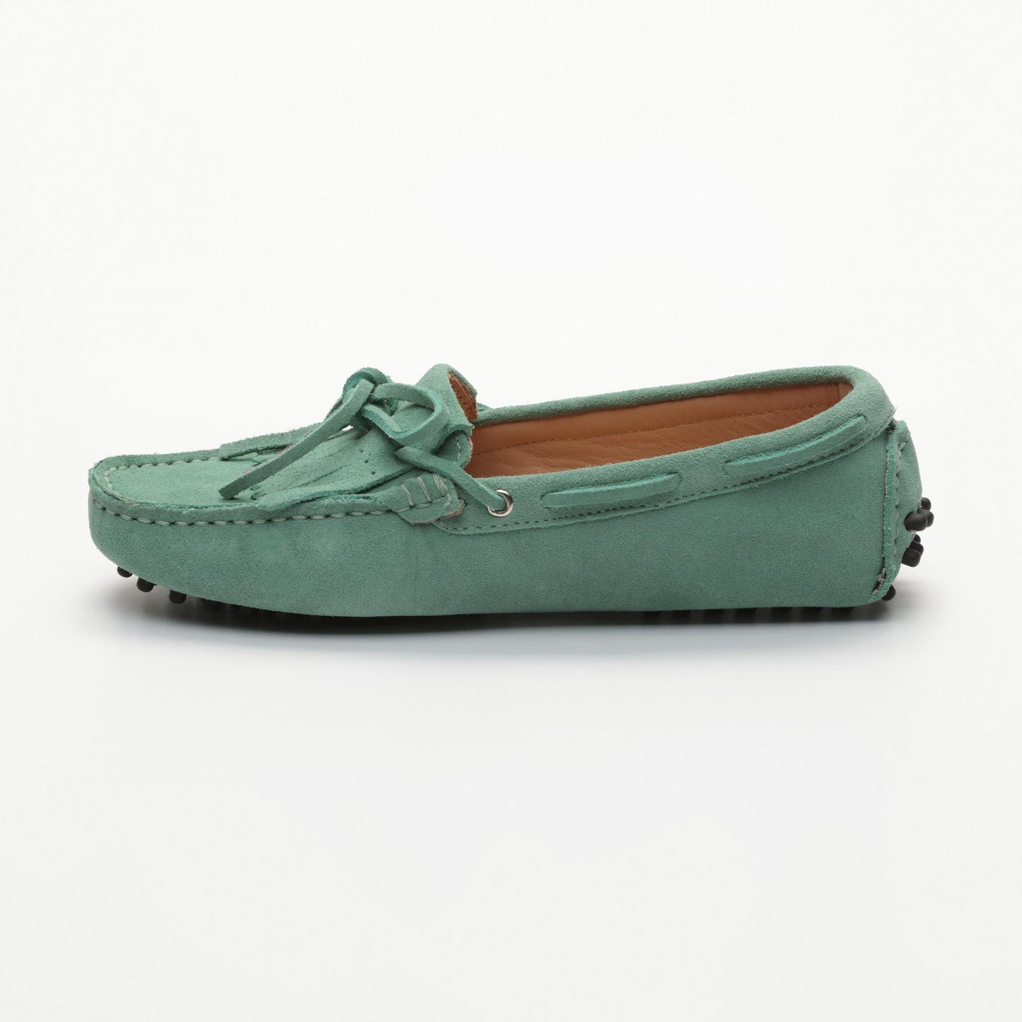 EMMA mocassins à lacets vert passé