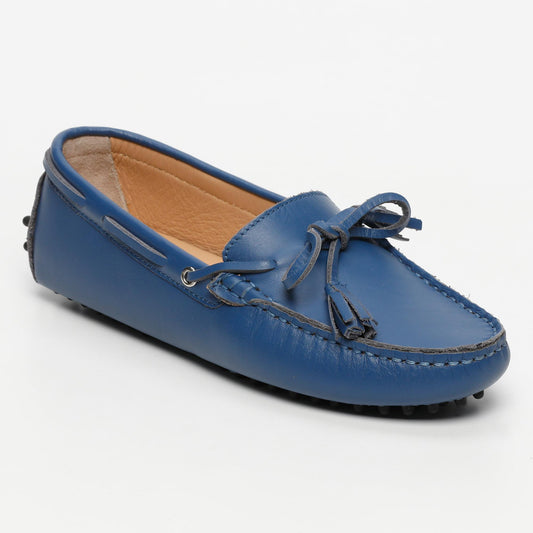 JANUARY mocassins à pompons bleu