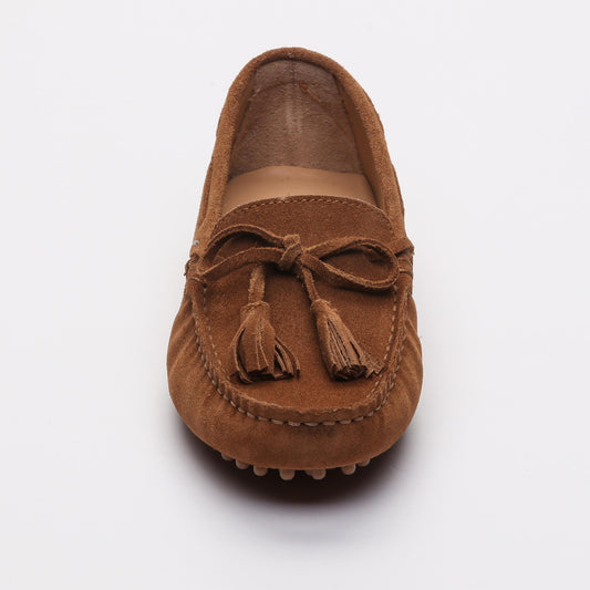 JANUARY mocassins à pompons camel