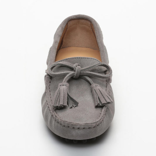 JANUARY mocassins à pompons gris