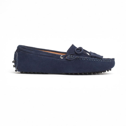 JANUARY mocassins à pompons marine