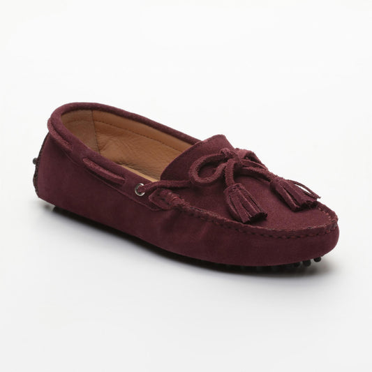 JANUARY mocassins à pompons violet foncé