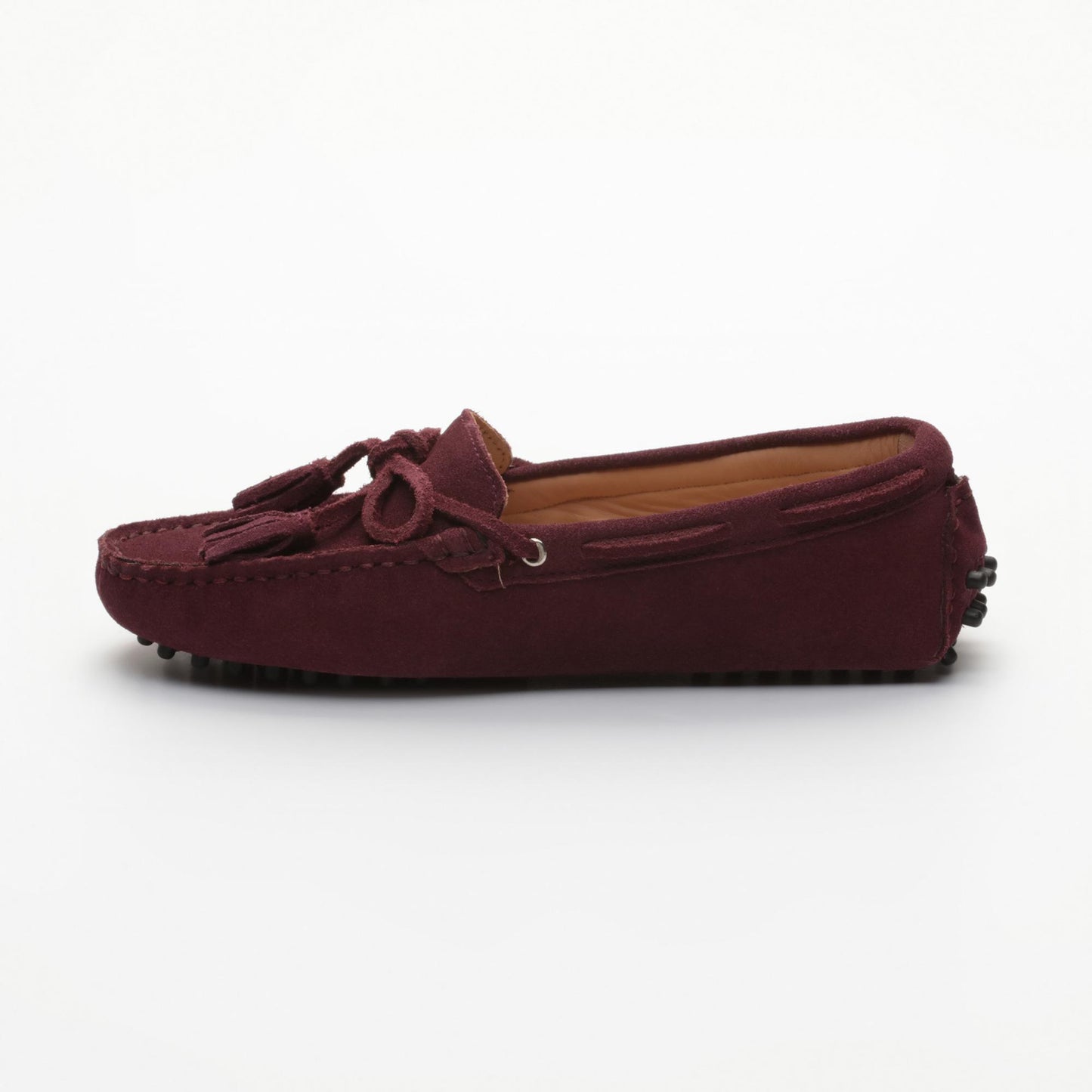 JANUARY mocassins à pompons violet foncé