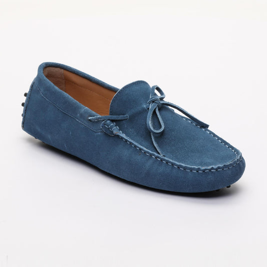 JOHNNY mocassins à lacets bleu électrique
