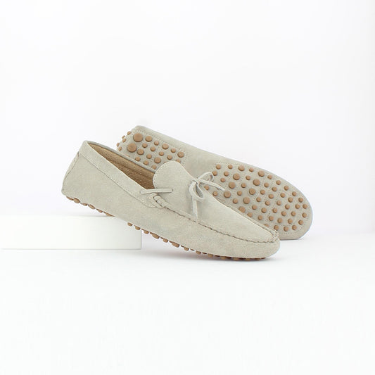 JOHNNY mocassins à lacets gris clair
