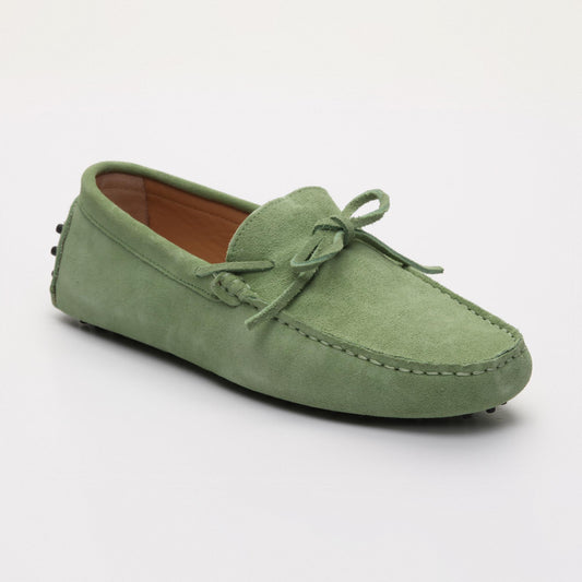 JOHNNY mocassins à lacets vert clair