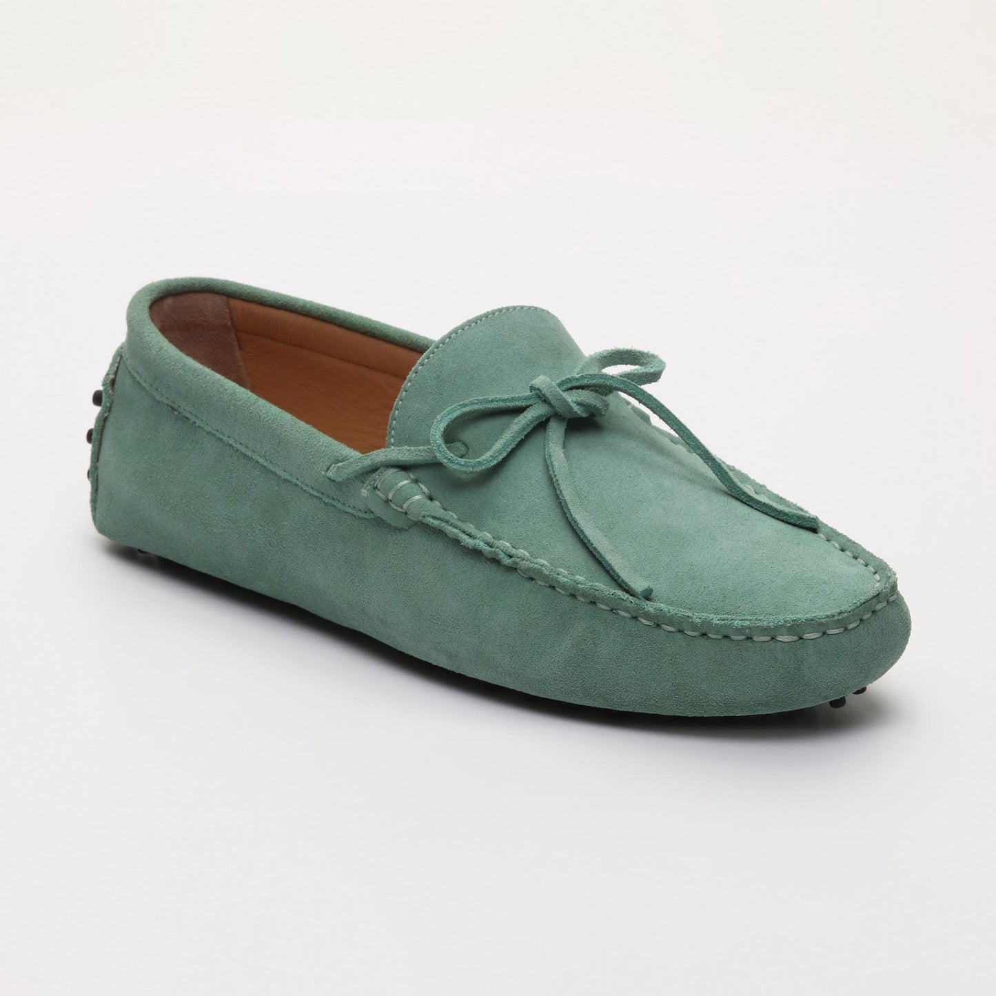 JOHNNY mocassins à lacets vert passé