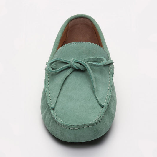 JOHNNY mocassins à lacets vert passé