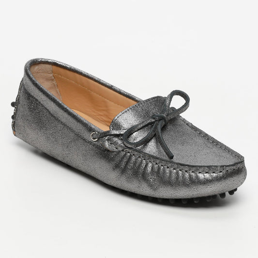 NEWTON mocassins à lacets argent foncé
