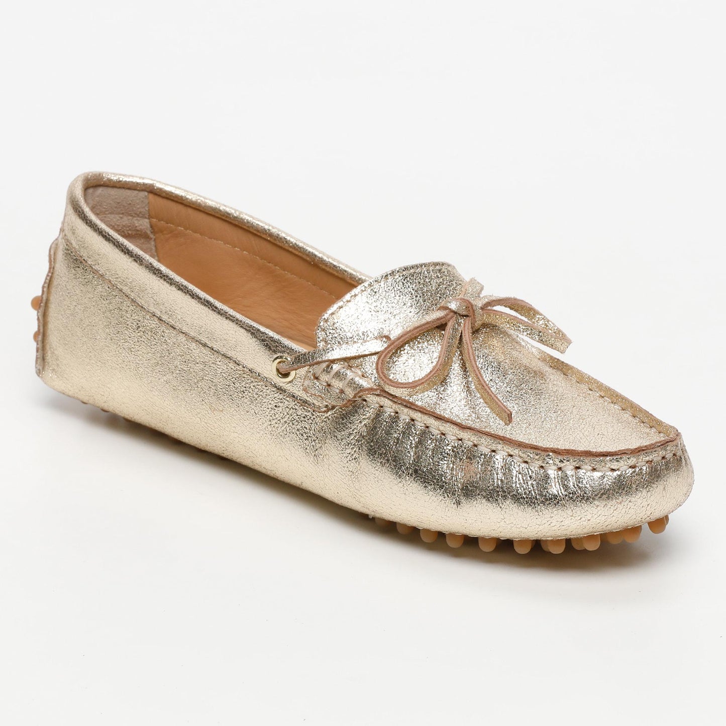 NEWTON mocassins à lacets doré craquele
