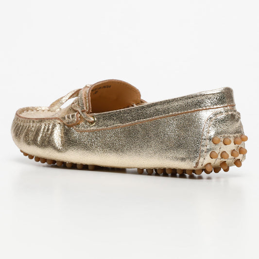 NEWTON mocassins à lacets doré craquele