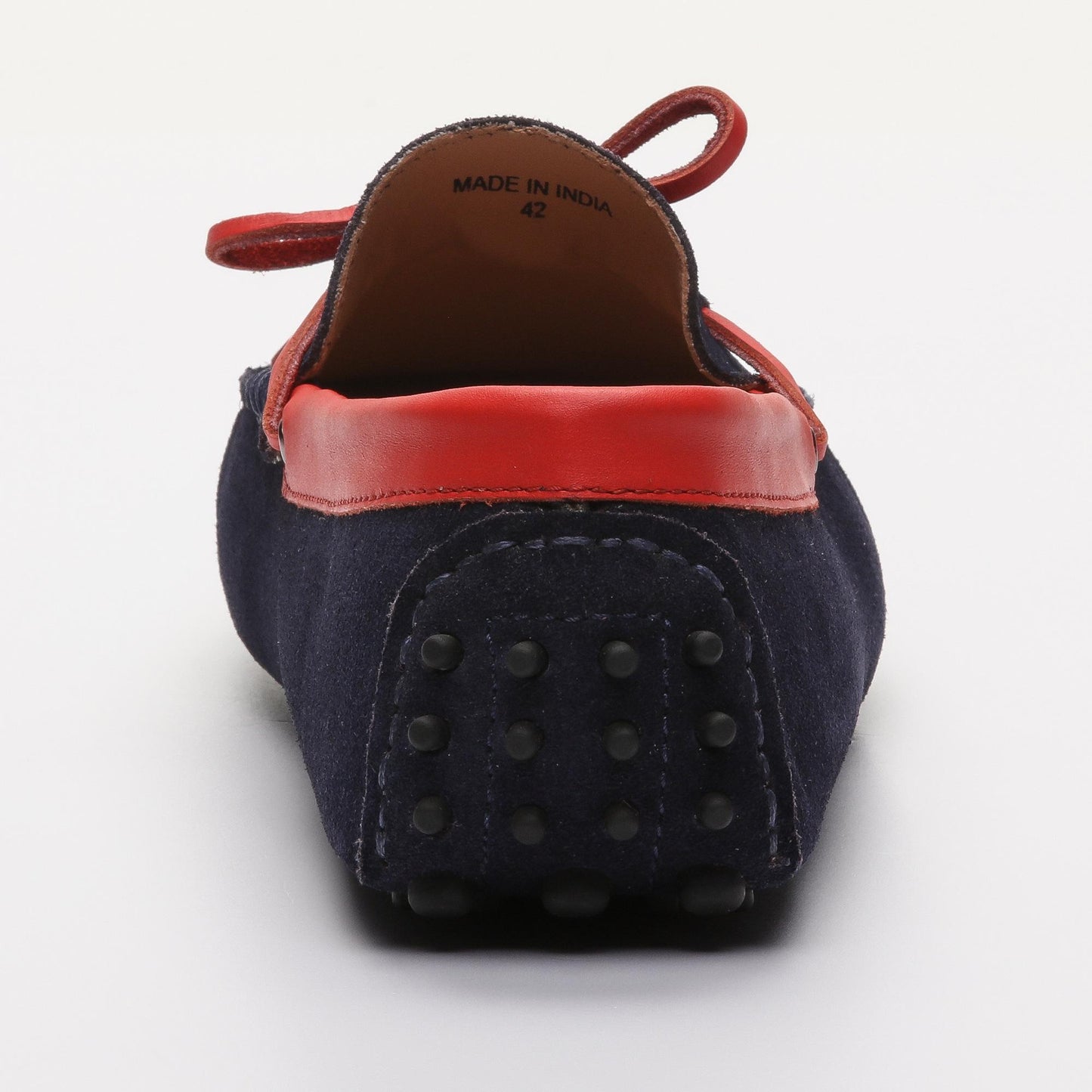POWELL mocassins à lacets marine et rouge