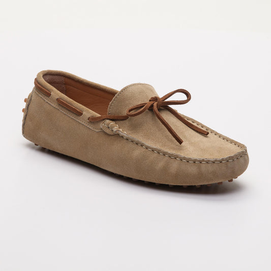 QUID mocassins à lacets beige et camel