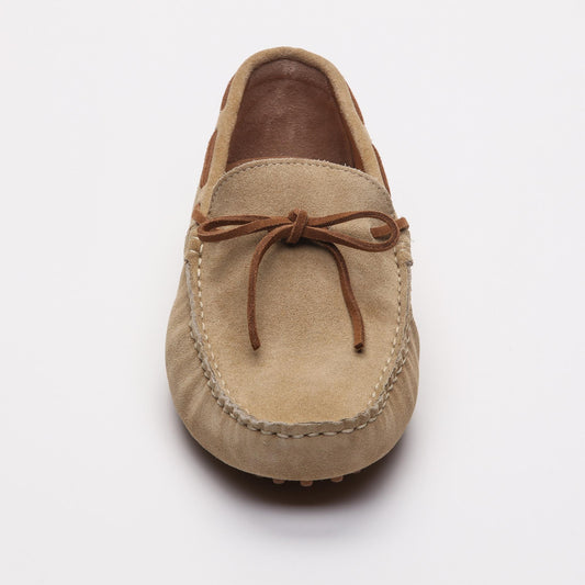 QUID mocassins à lacets beige et camel