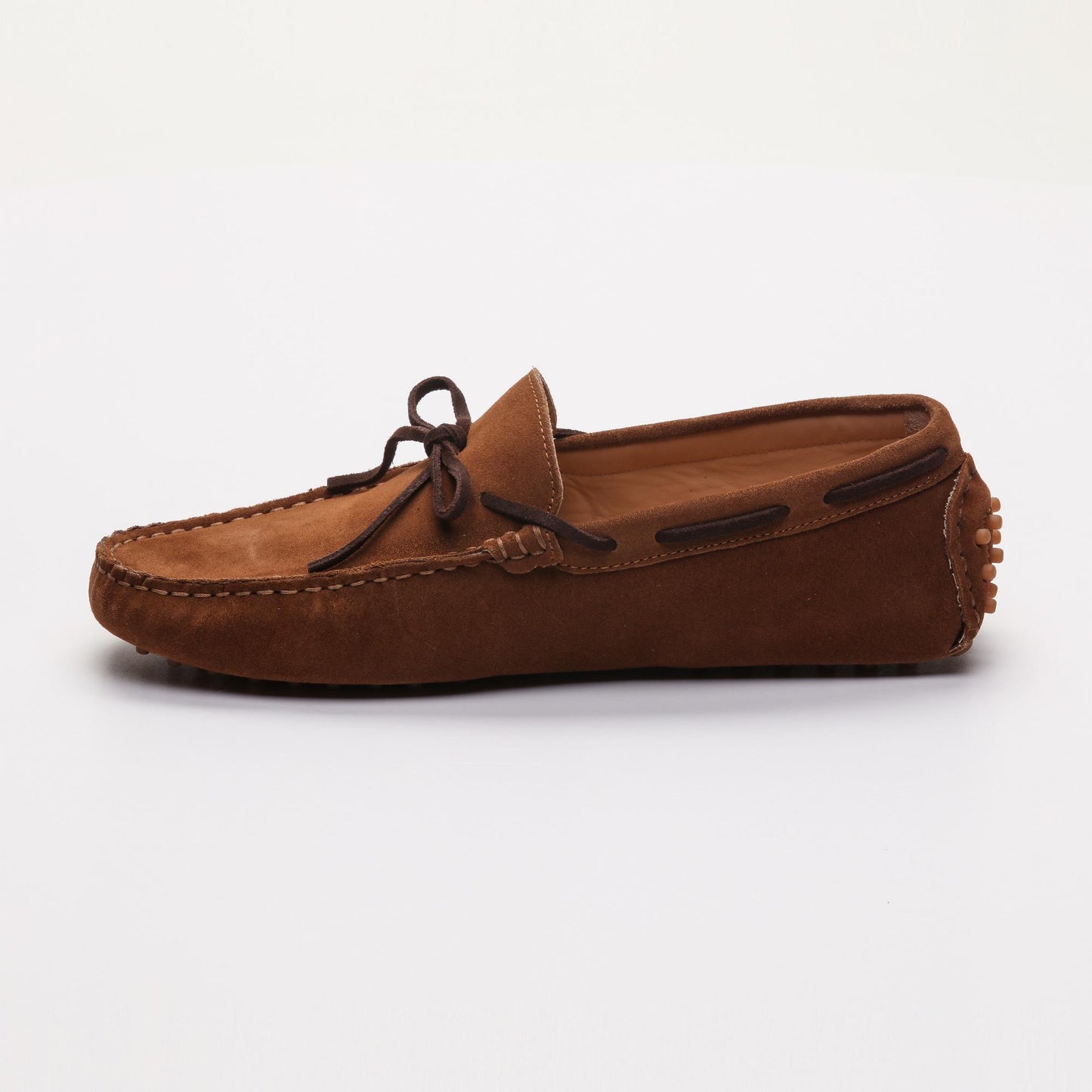 QUID mocassins à lacets camel et chocolat