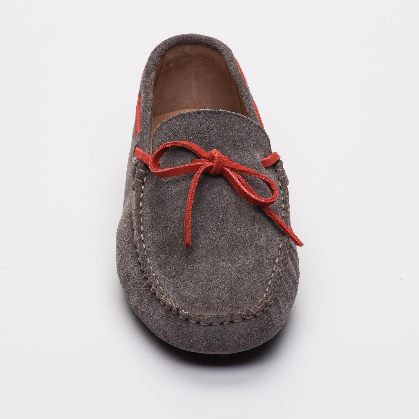 QUID mocassins à lacets gris foncé et rouge