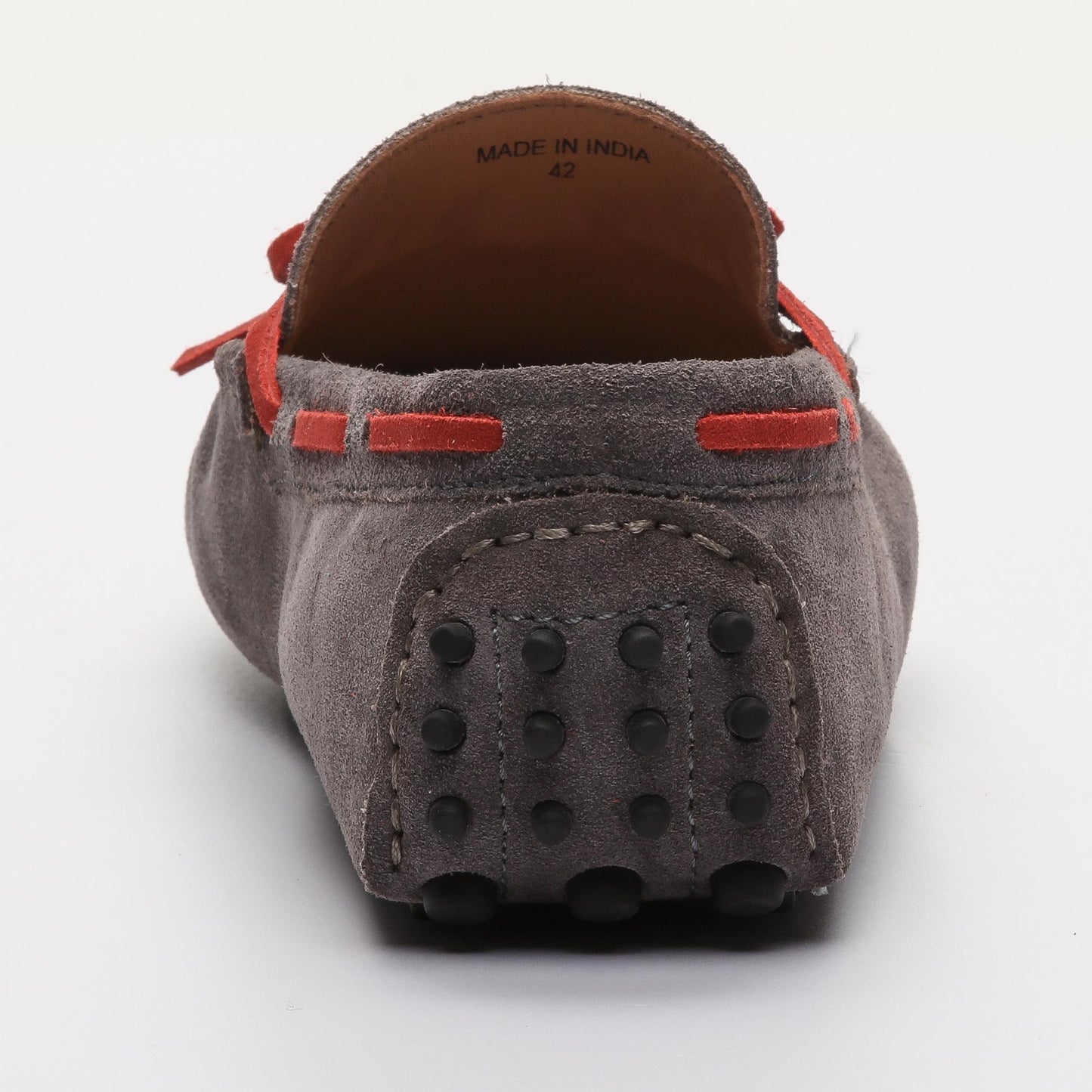 QUID mocassins à lacets gris foncé et rouge