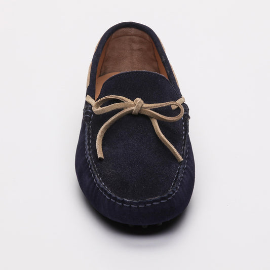 QUID mocassins à lacets marine et beige