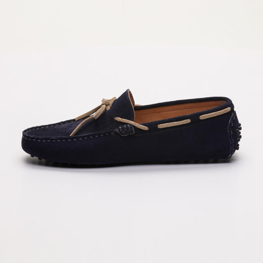 QUID mocassins à lacets marine et beige