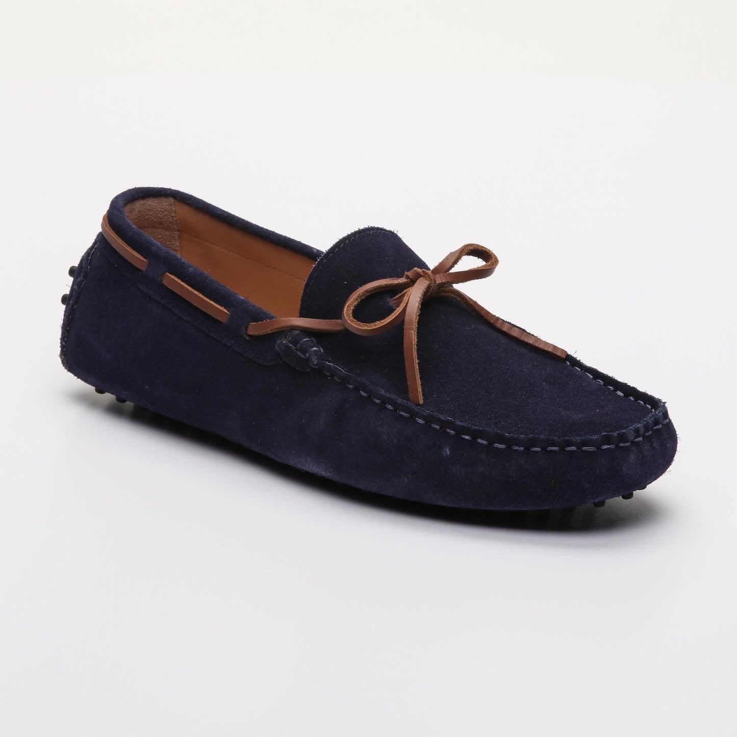 QUID mocassins à lacets marine et camel