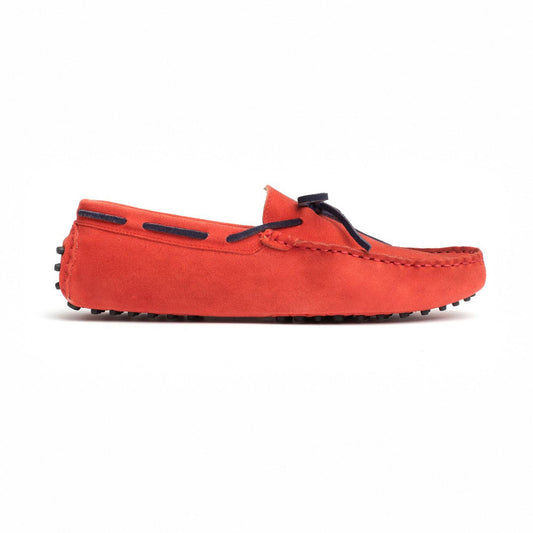 QUID mocassins à lacets marine et rouge