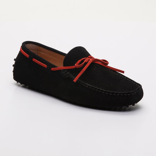 QUID mocassins à lacets noir et rouge