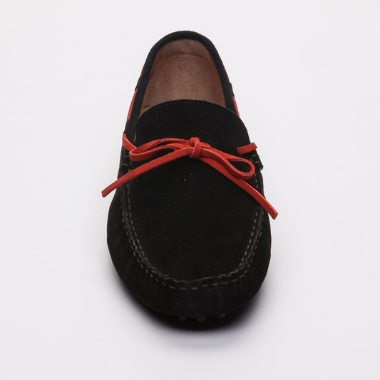 QUID mocassins à lacets noir et rouge