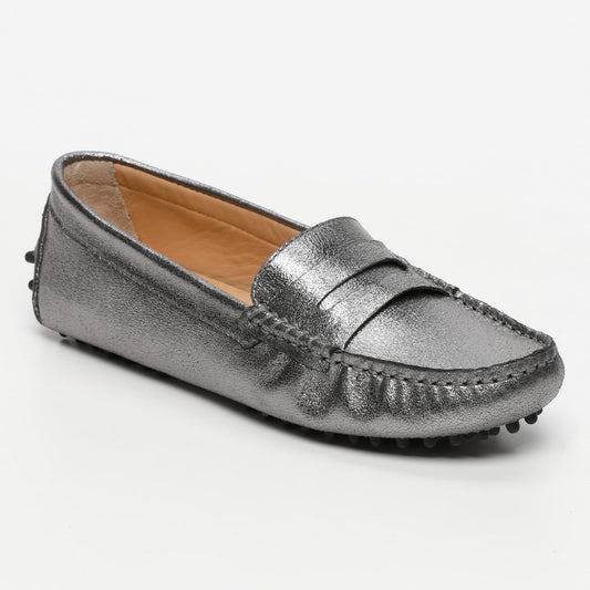 THANDIE mocassins classiques argent foncé
