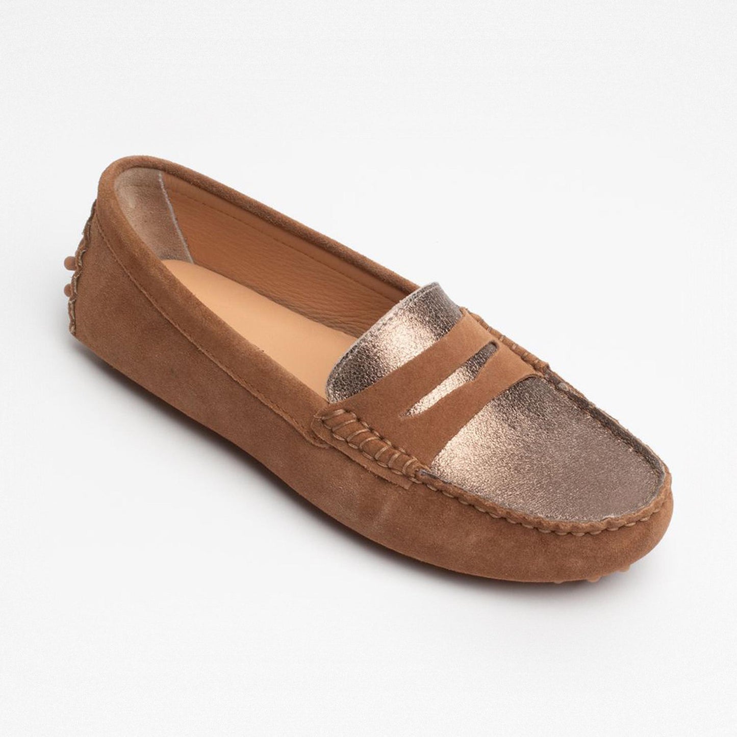 THANDIE mocassins classiques camel et bronze