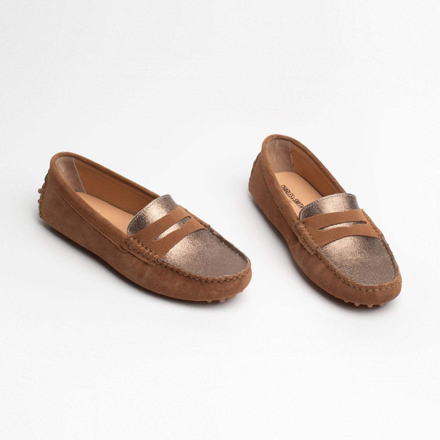 THANDIE mocassins classiques camel et bronze