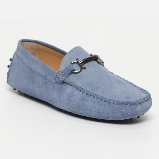 TRENTON mocassins fantaisies bleu denim